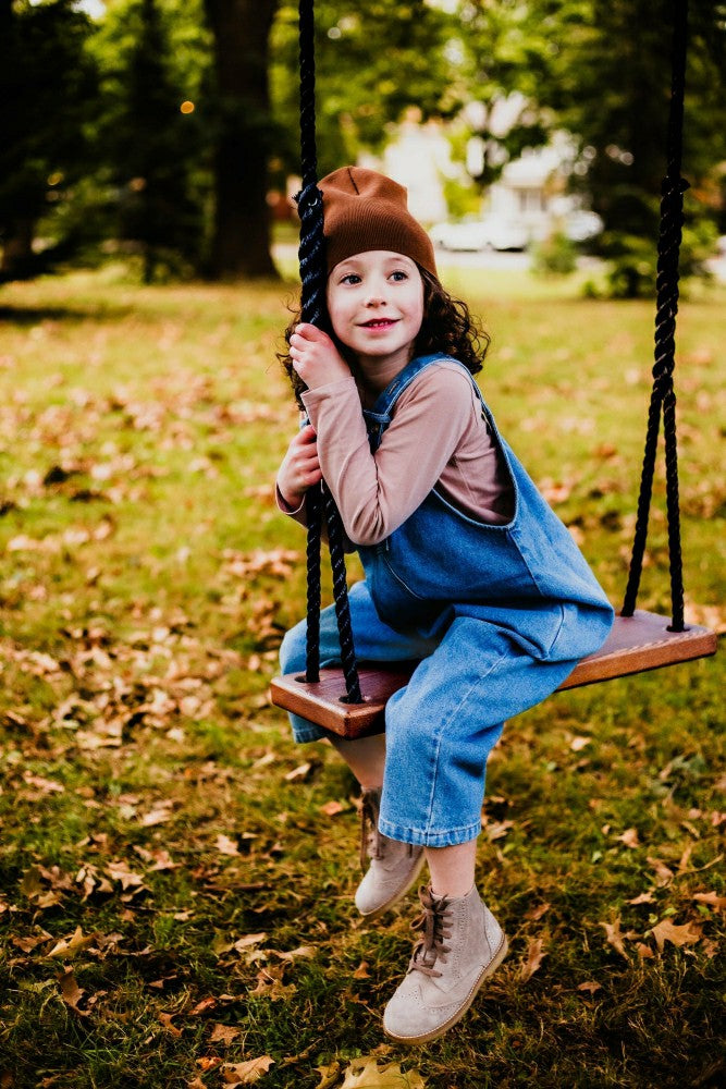 Plow & Hearth Dark Brown Stained Classic Bench Swing