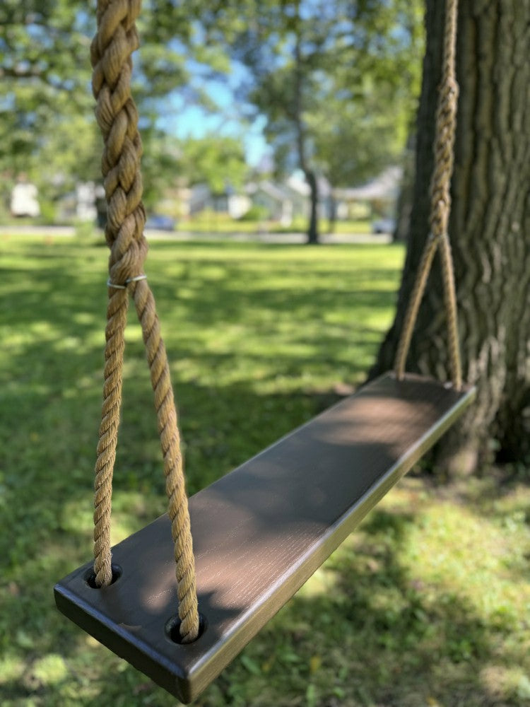 Plow & Hearth Dark Brown Stained Classic Bench Swing