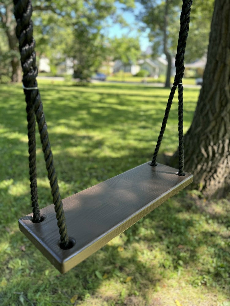 Plow & Hearth Dark Brown Stained Classic Bench Swing