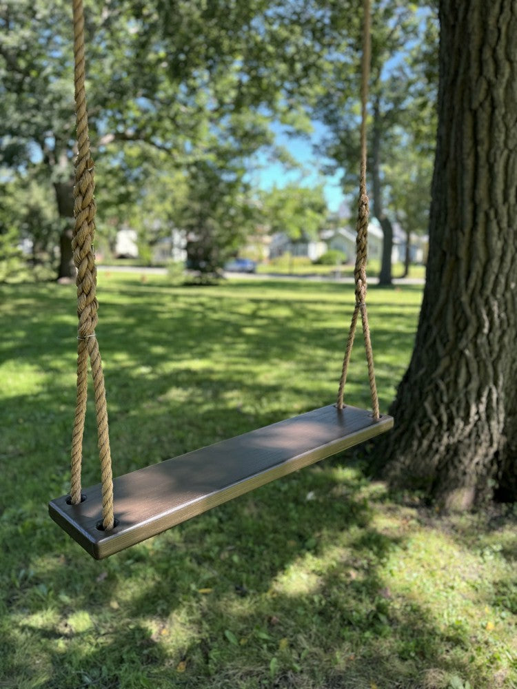 Plow & Hearth Dark Brown Stained Classic Bench Swing