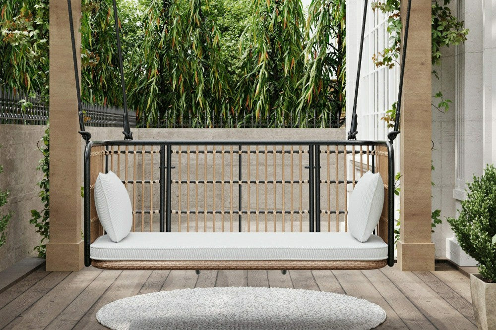 Plow & Hearth East Green Remy Porch Swing with Cushion