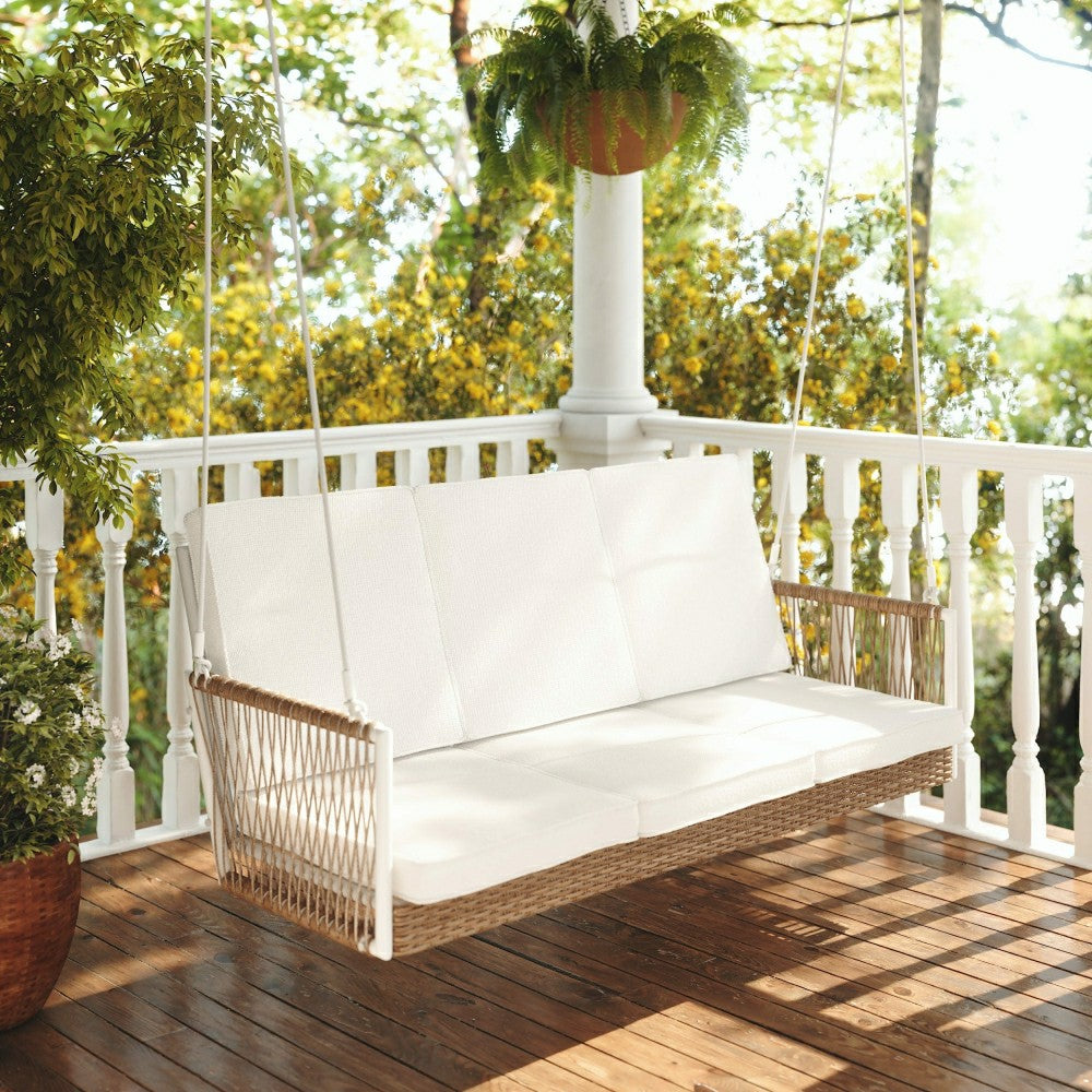 Plow & Hearth East Green Anderson Porch Swing with Cushions