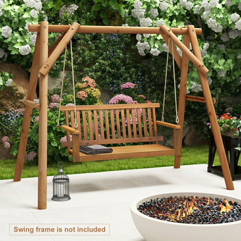 Plow & Hearth Acacia Wood Porch Swing Bench