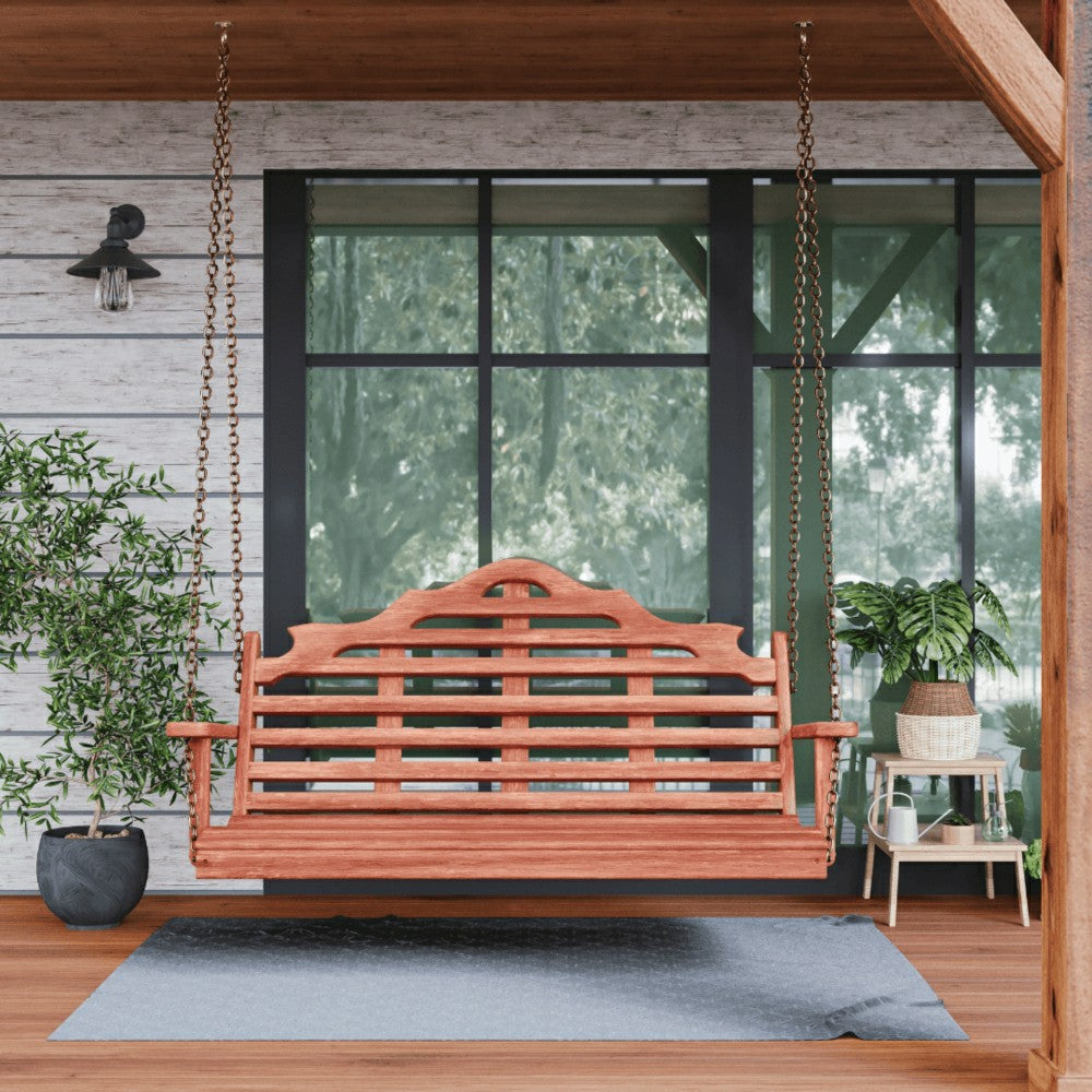 Plow & Hearth Keystone Amish Co. 5 Foot Milan Red Cedar Porch Swing without Cupholde
