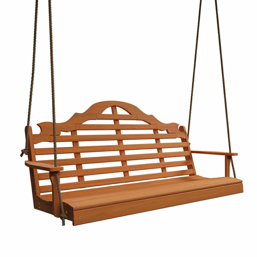 Plow & Hearth Keystone Amish Co. 5 Foot Milan Red Cedar Porch Swing without Cupholde