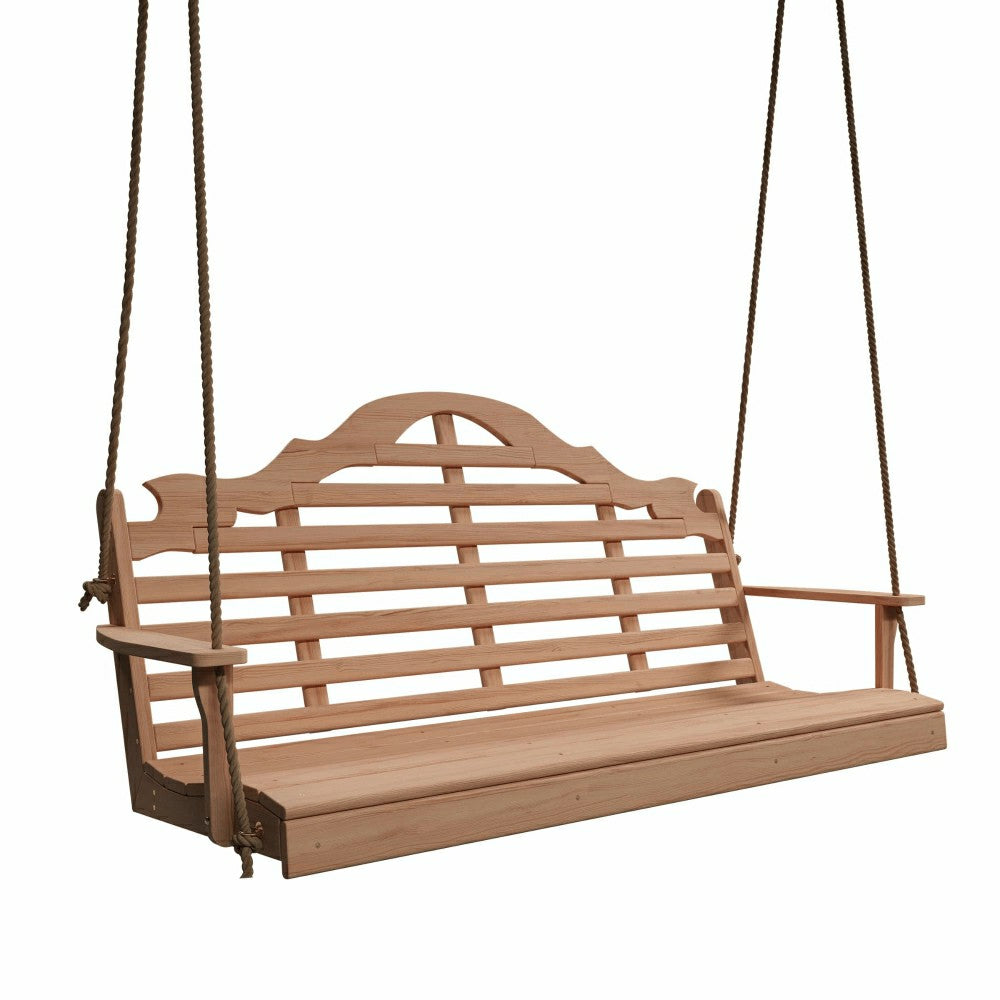Plow & Hearth Keystone Amish Co. 5 Foot Milan Red Cedar Porch Swing without Cupholde
