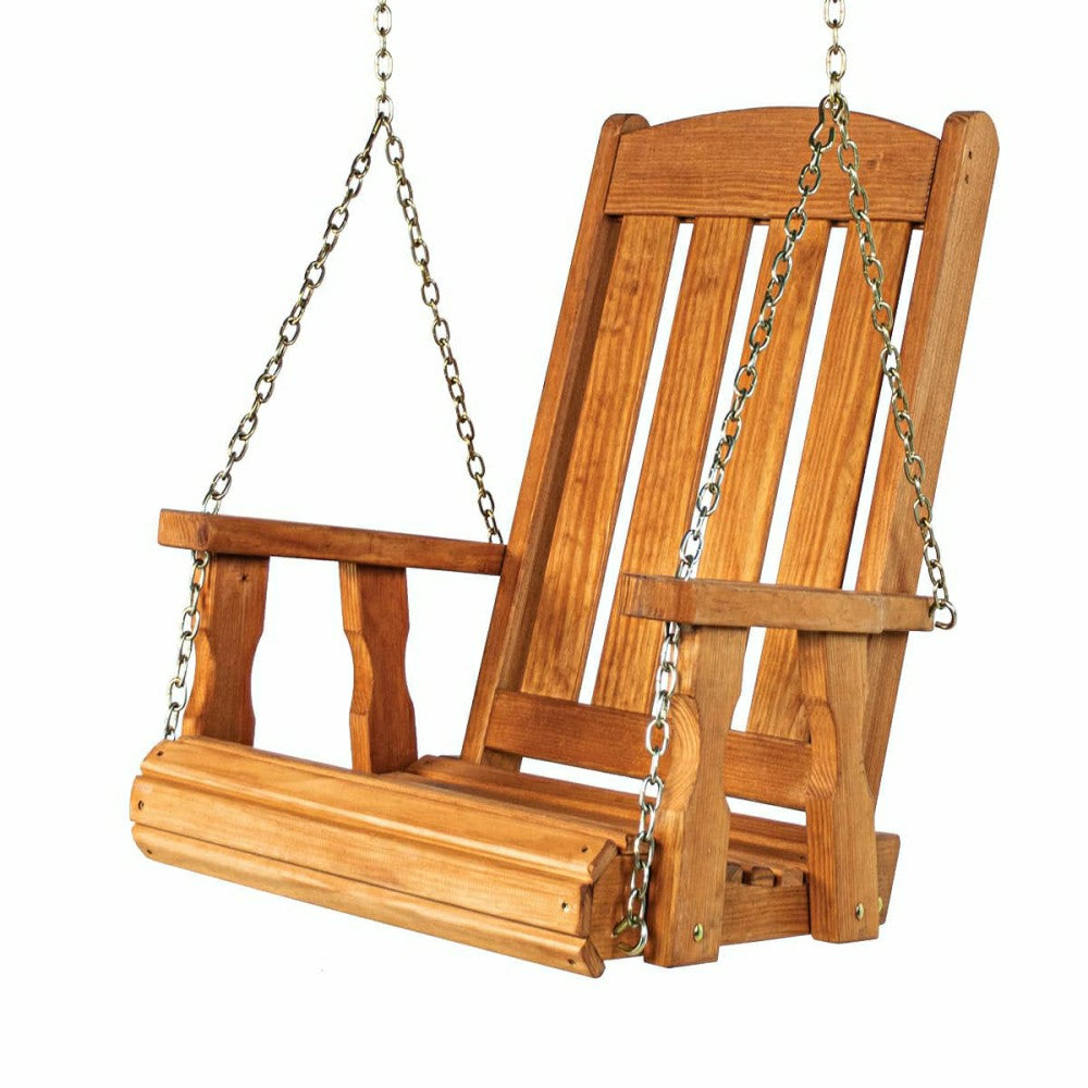 Plow & Hearth Heavy Duty Outdoor Wood Swing Chair - Cedar Clearcoat