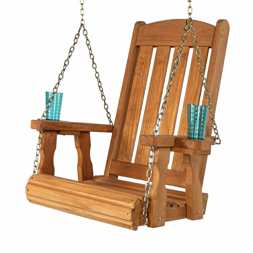 Plow & Hearth Heavy Duty Outdoor Wood Swing Chair - Cedar Clearcoat