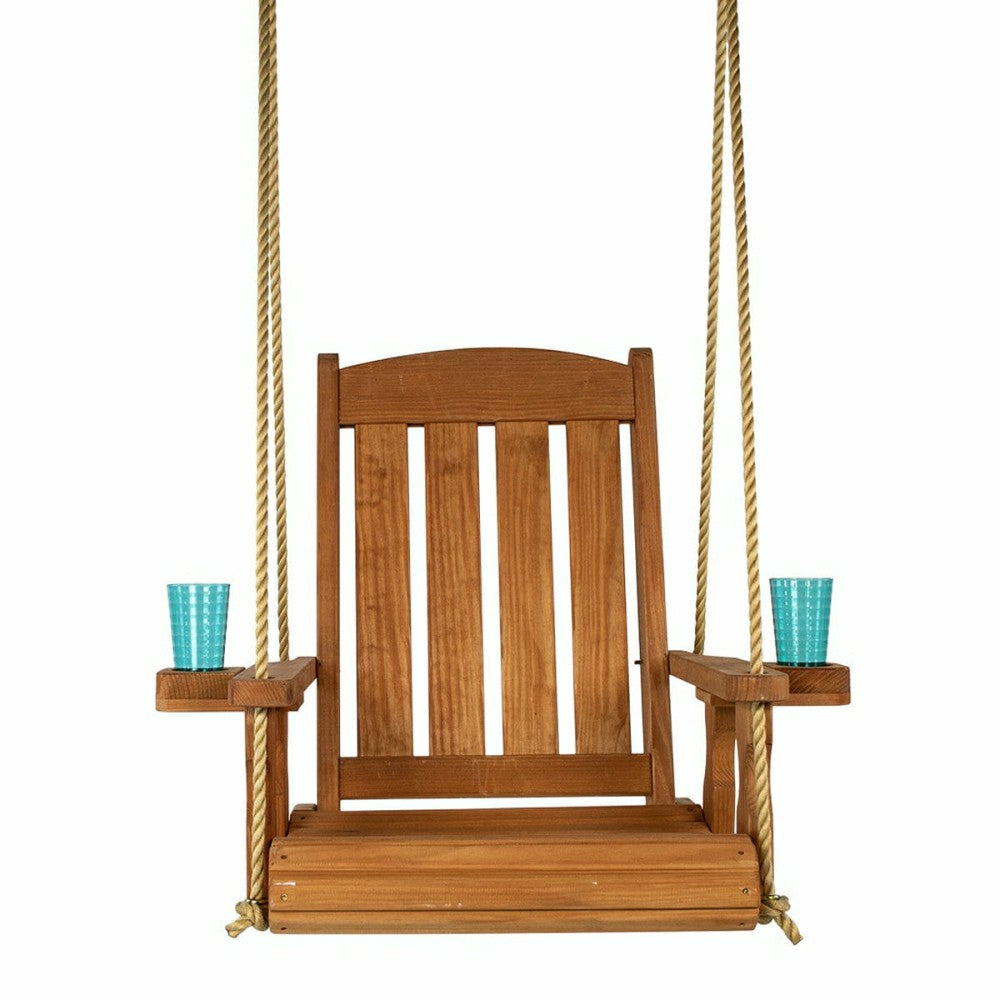 Plow & Hearth Heavy Duty Outdoor Wood Swing Chair - Cedar Clearcoat