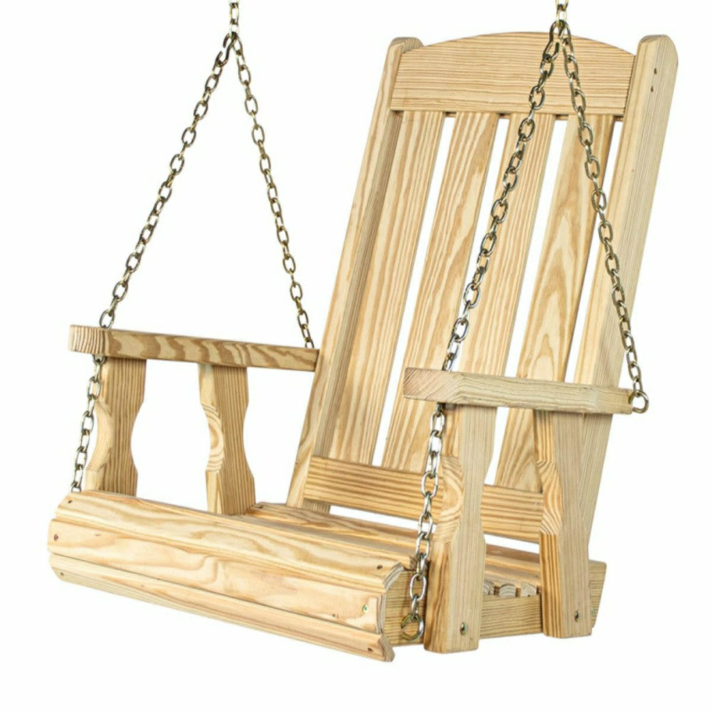 Plow & Hearth Heavy Duty Outdoor Wood Swing Chair - Unfinished Clearcoat