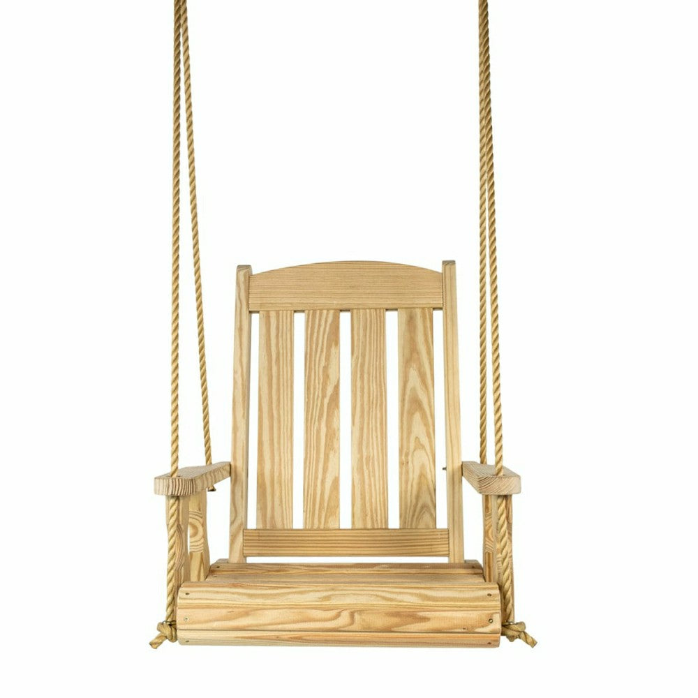 Plow & Hearth Heavy Duty Outdoor Wood Swing Chair- Unfinished