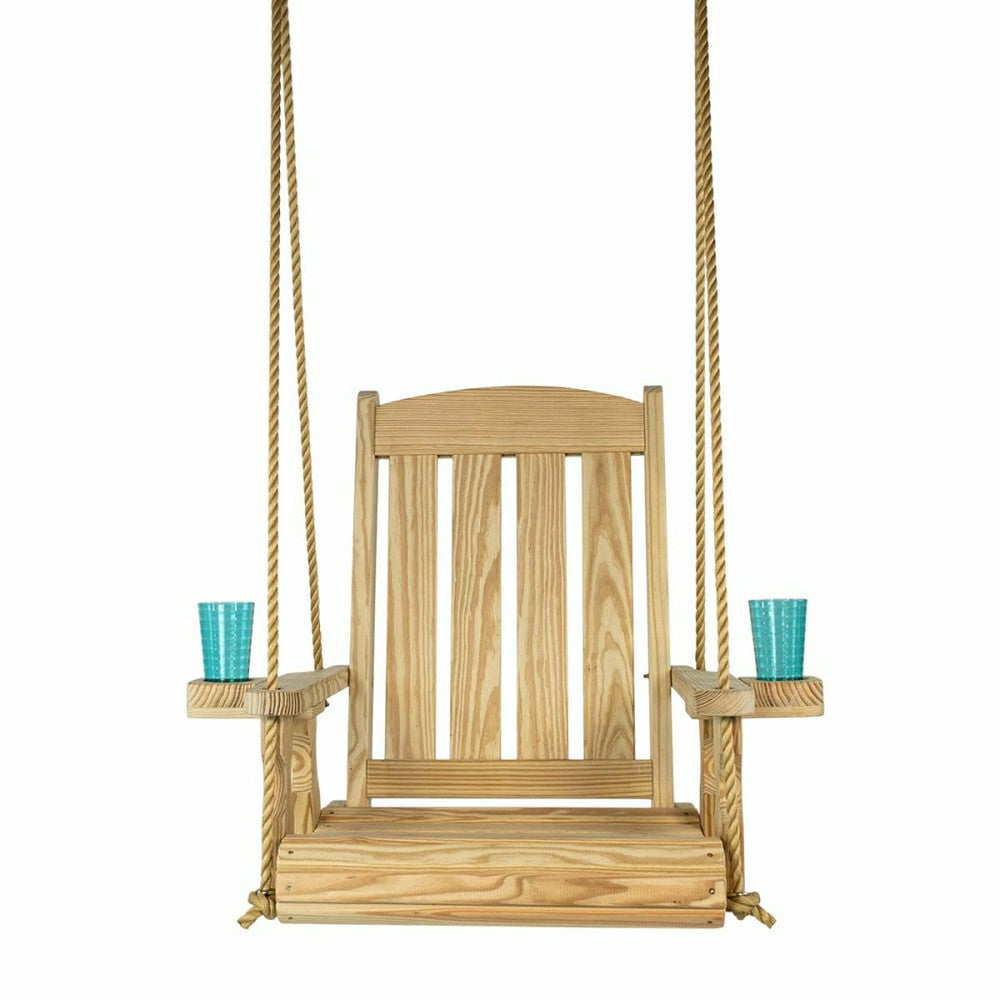 Plow & Hearth Heavy Duty Outdoor Wood Swing Chair- Unfinished