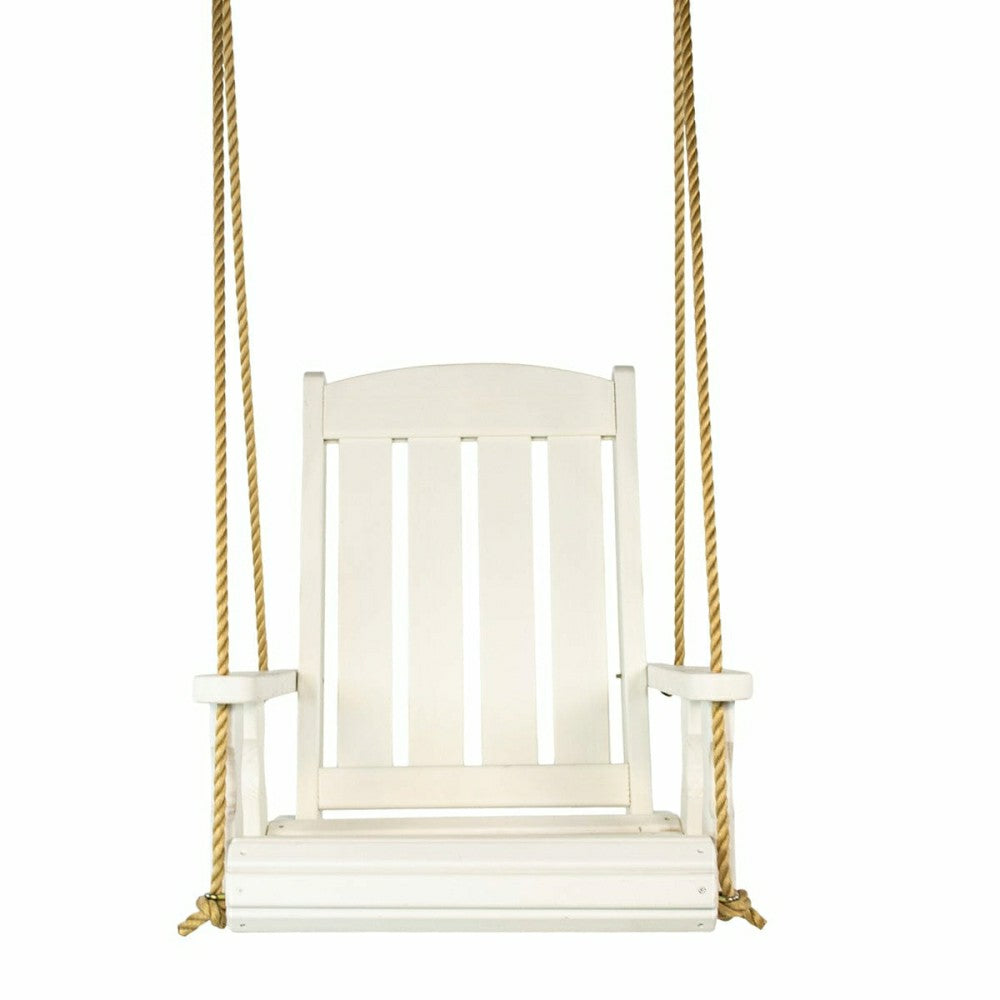 Plow & Hearth Heavy Duty Outdoor Wood Swing Chair - White Stain