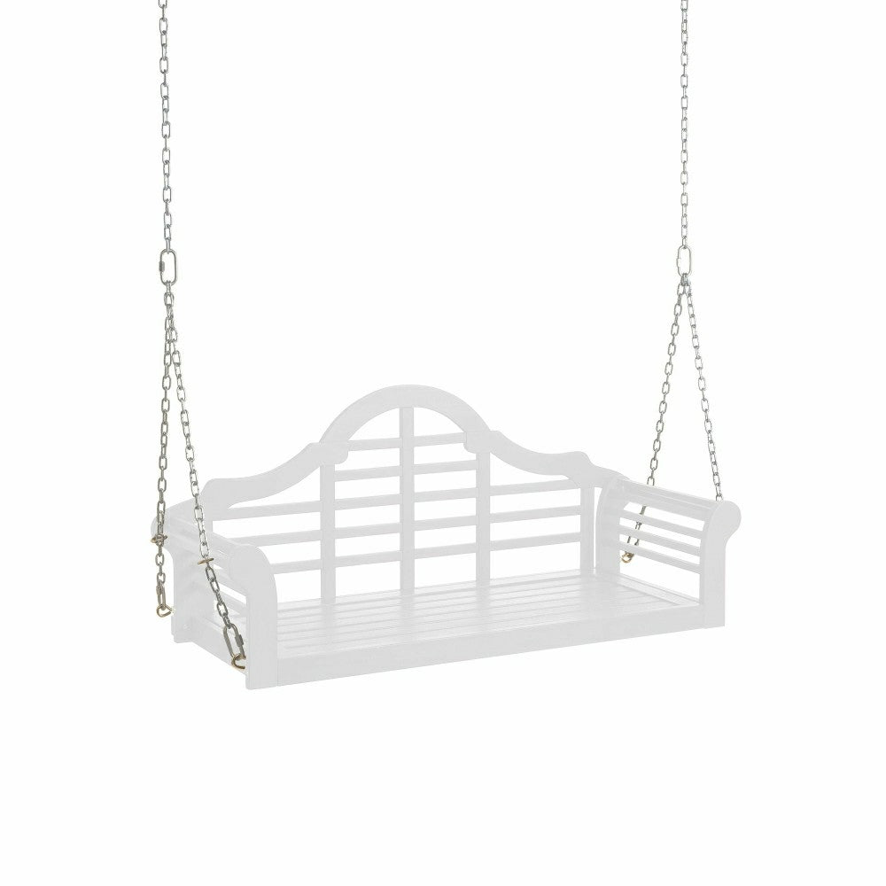 Plow & Hearth Lutyens Eucalyptus Wood Porch Swing, White