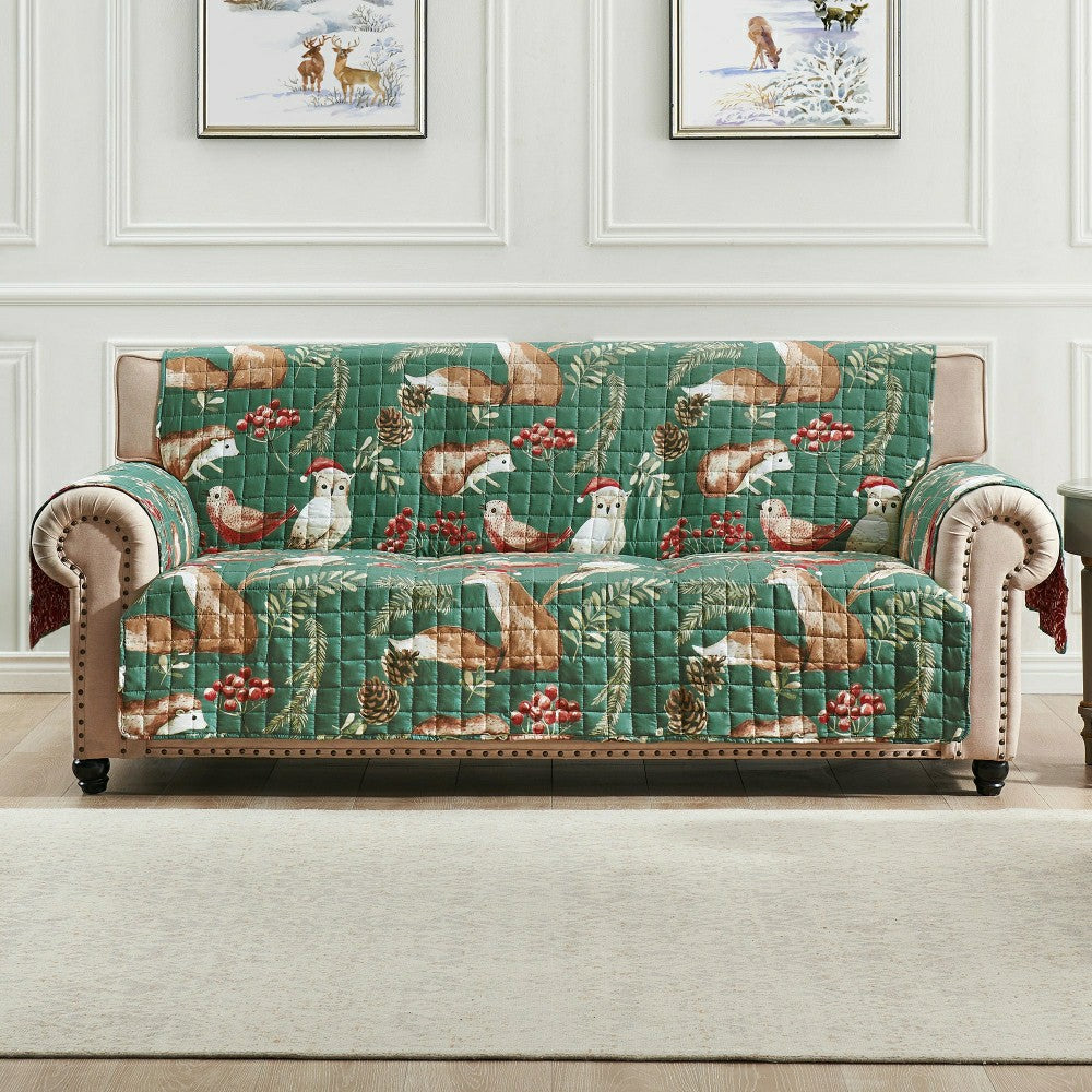 Plow & Hearth Willow Holiday Reversible Chair Cover