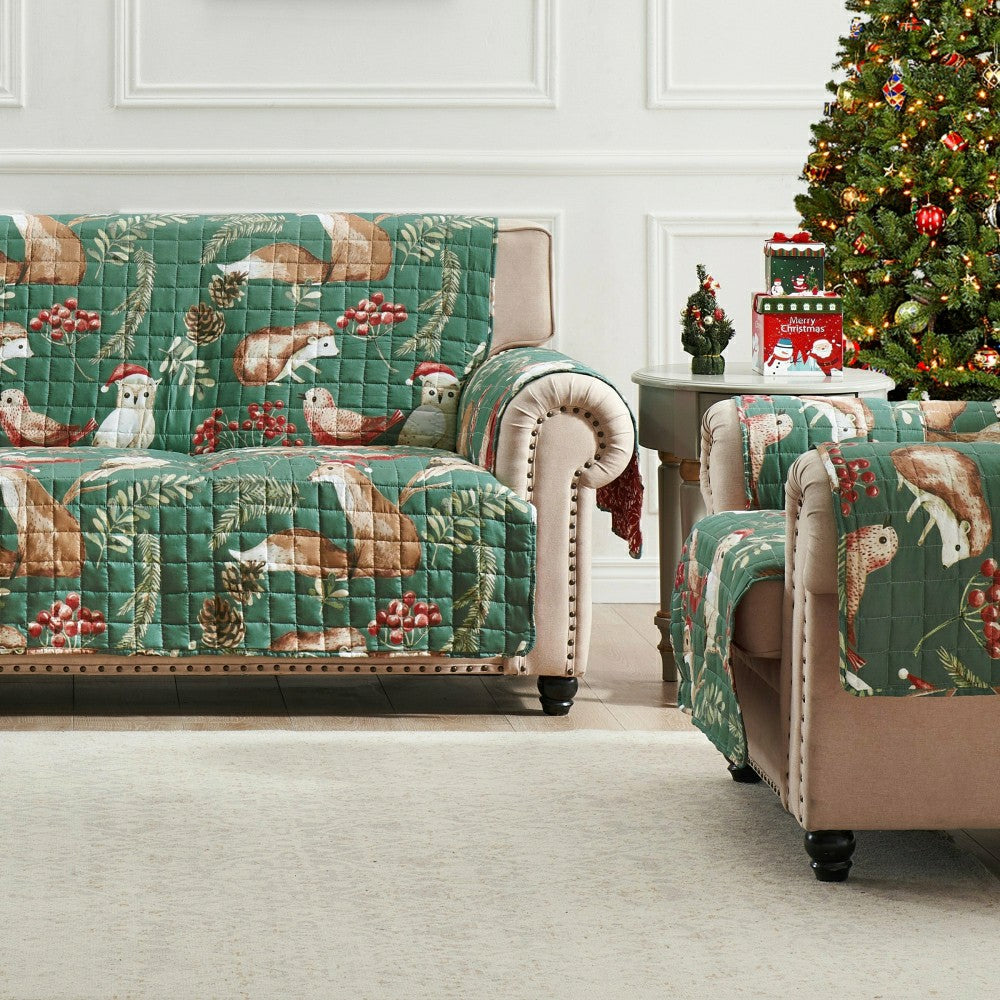 Plow & Hearth Willow Holiday Reversible Chair Cover