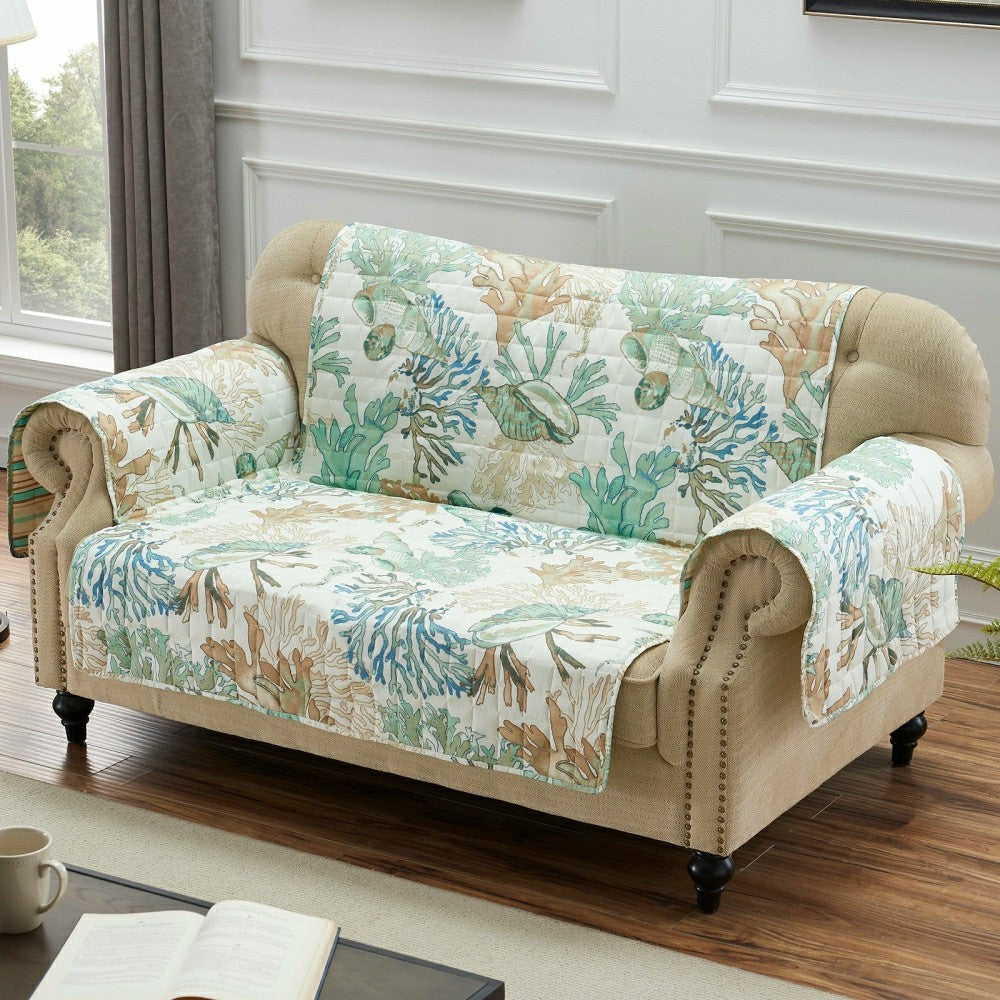 Plow & Hearth Atlantis Jade Reversible Chair Cover