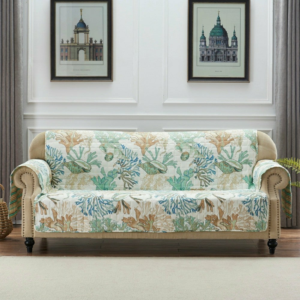 Plow & Hearth Atlantis Jade Reversible Chair Cover