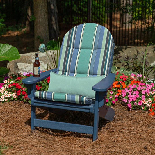Plow & Hearth Polyester Classic Adirondack Chair Cushion, Blue