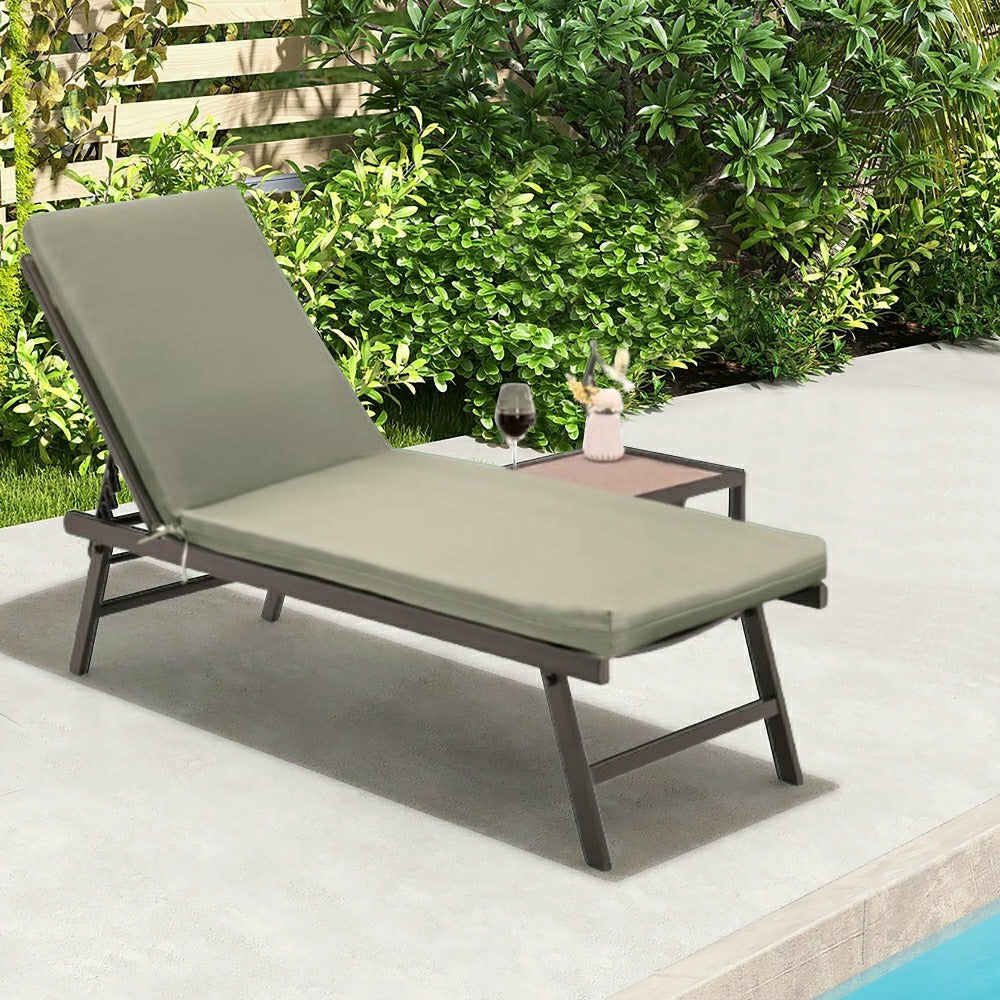 Plow & Hearth Outdoor Polypropylene Lounger Cushion 22"x73", Sage