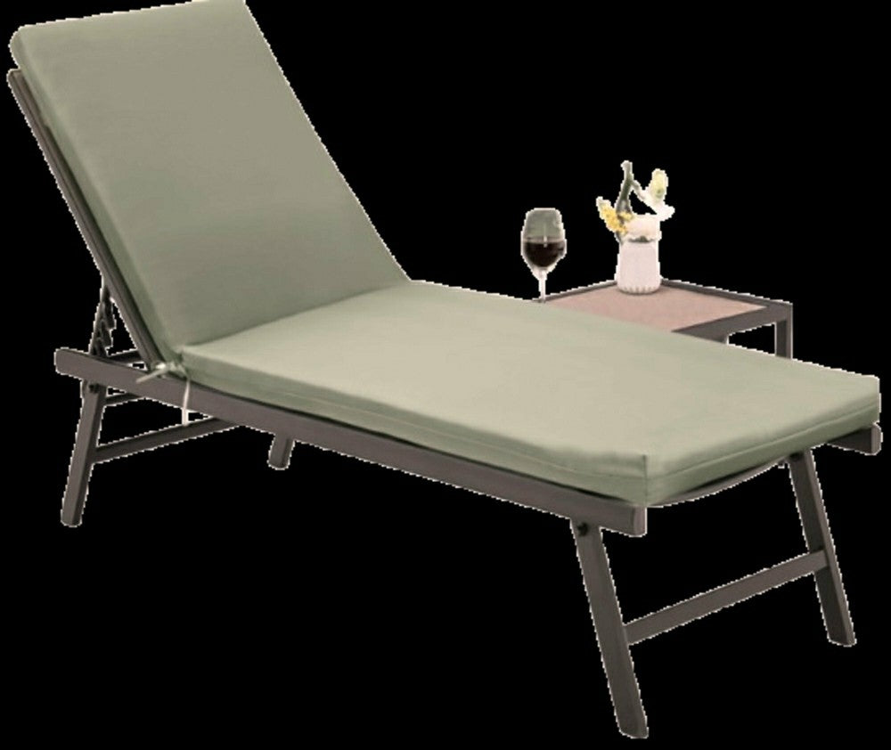 Plow & Hearth Outdoor Polypropylene Lounger Cushion 22"x73", Sage