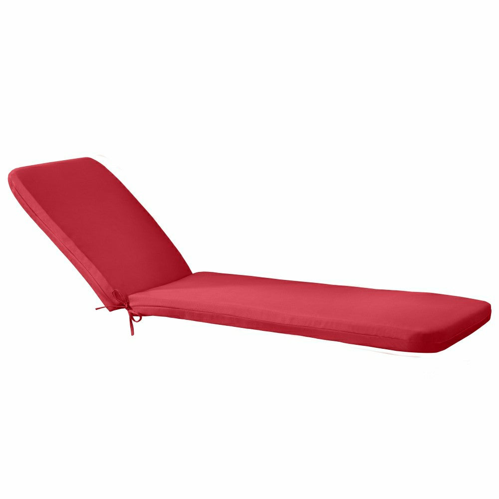 Plow & Hearth Outdoor Polyester Lounger Cushion 22"x73", Solid Red