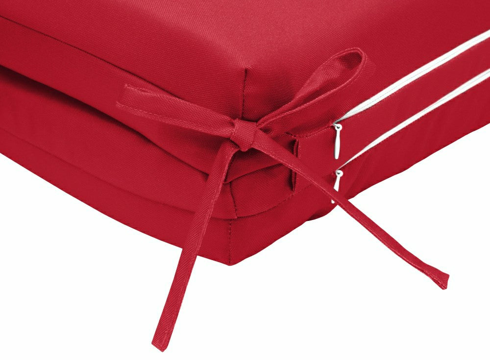 Plow & Hearth Outdoor Polyester Lounger Cushion 22"x73", Solid Red