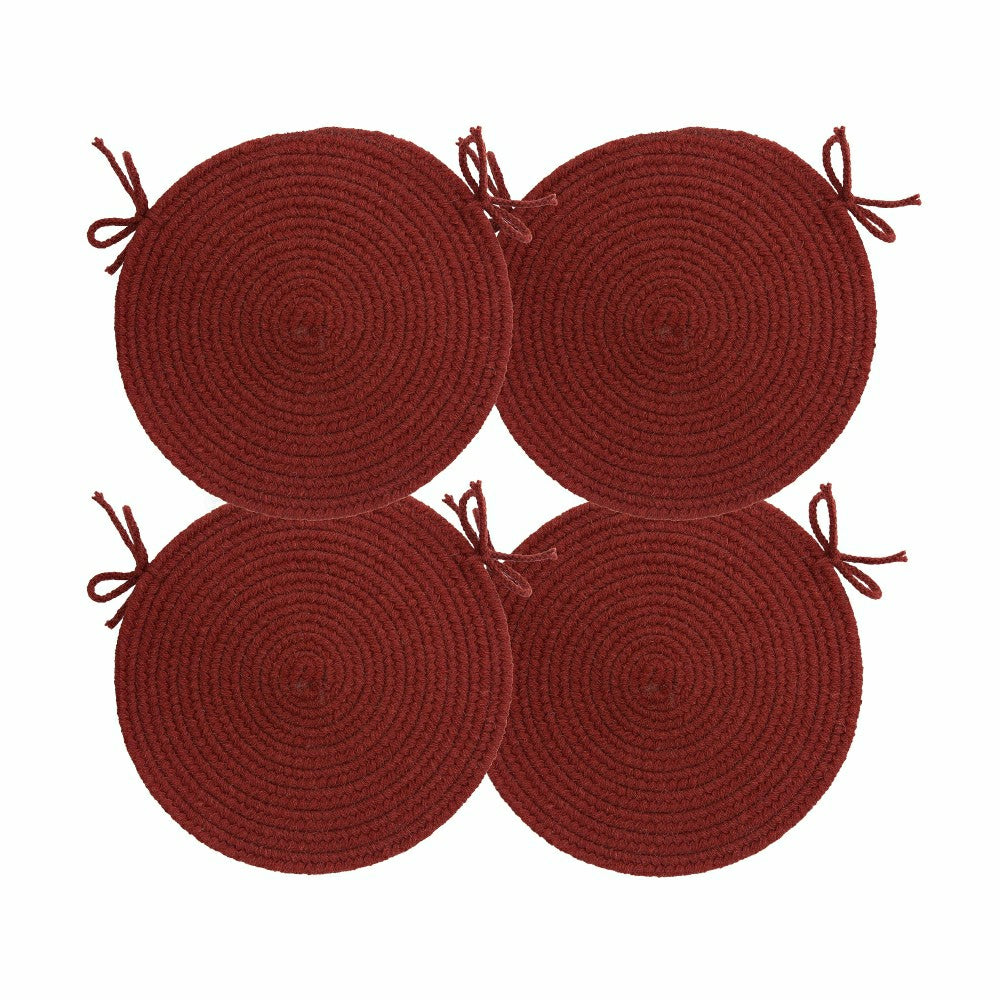 Plow & Hearth Blue Ridge Wool Braided Chair Pads Set of 4