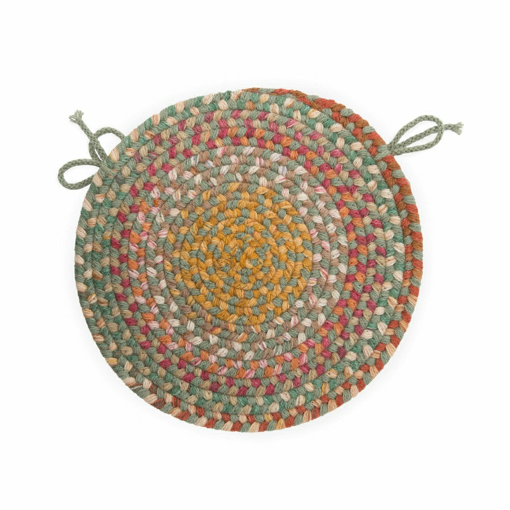 Plow & Hearth Blue Ridge Wool Braided Chair Pads Set of 4