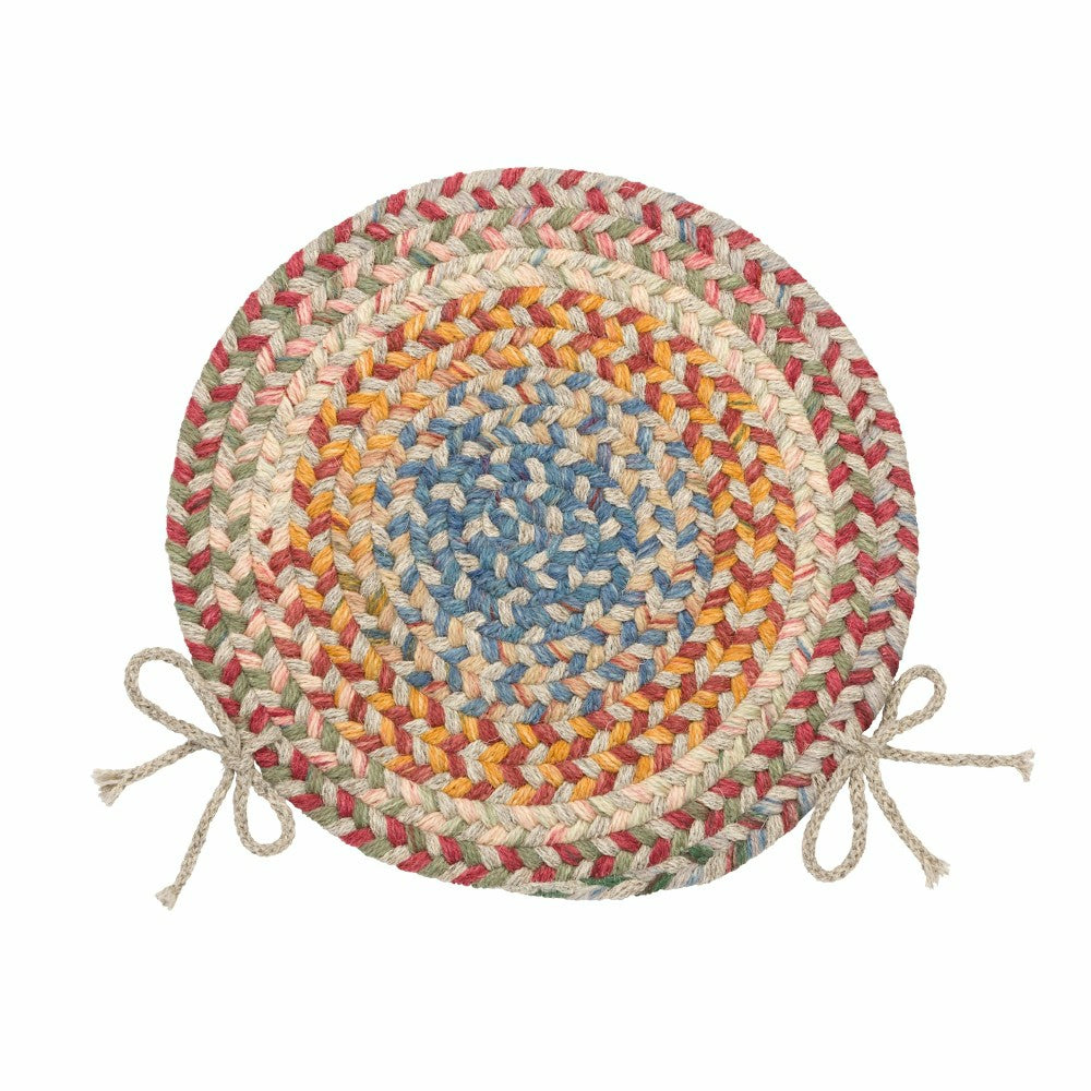 Plow & Hearth Blue Ridge Wool Braided Chair Pads Set of 4
