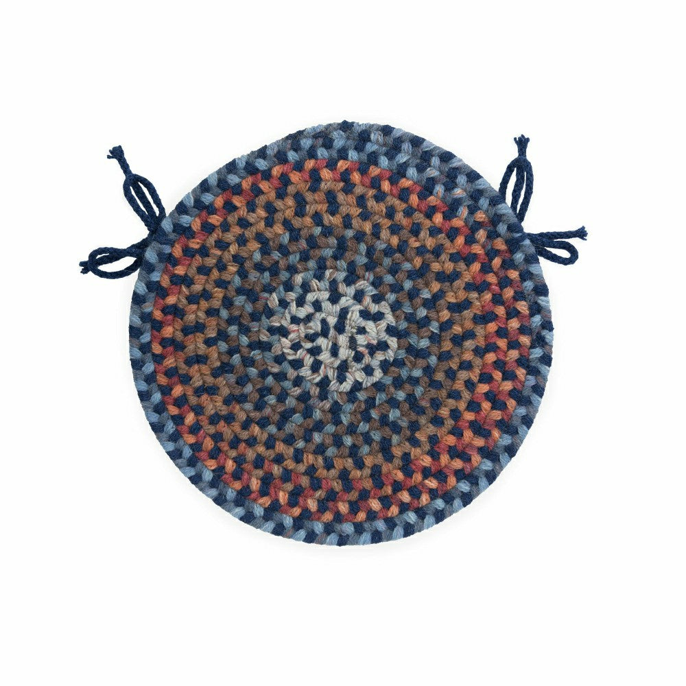 Plow & Hearth Blue Ridge Wool Braided Chair Pads Set of 4