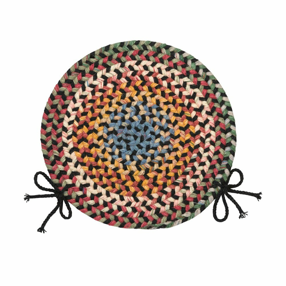 Plow & Hearth Blue Ridge Wool Braided Chair Pads Set of 4