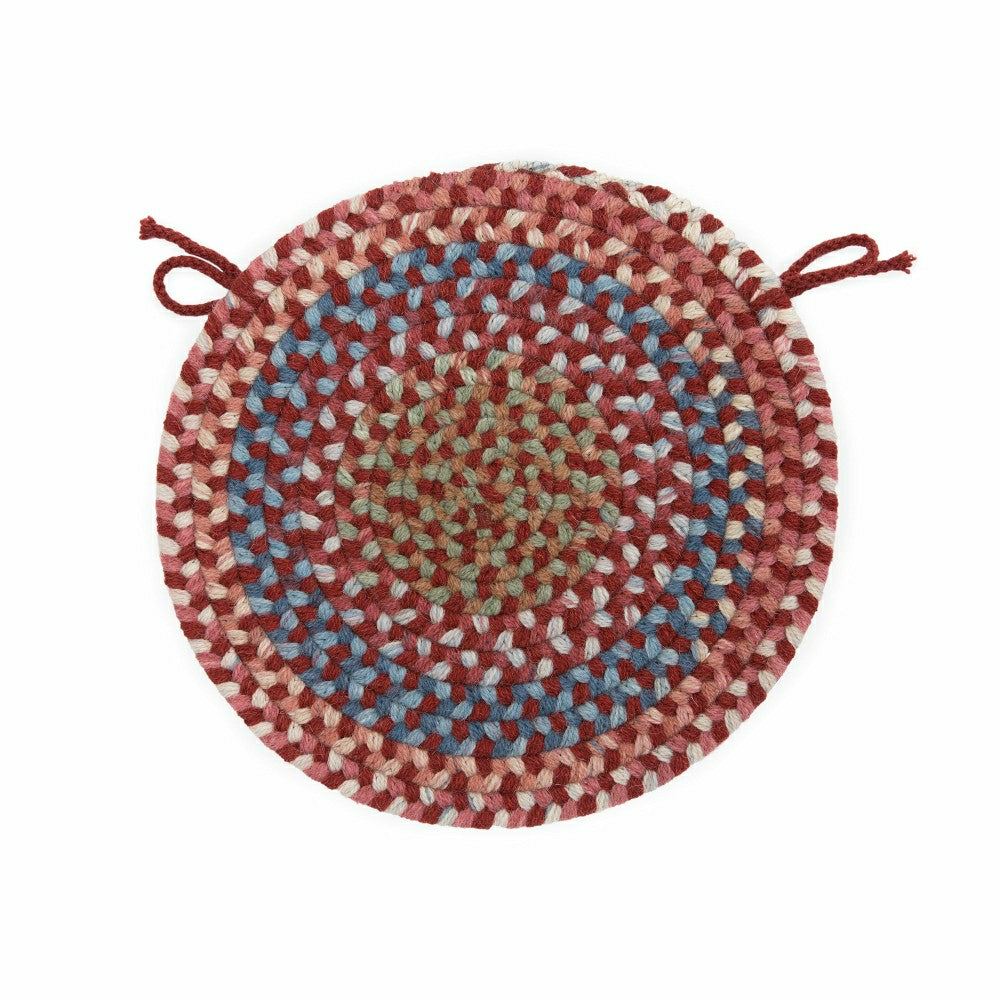 Plow & Hearth Blue Ridge Wool Braided Chair Pads Set of 4