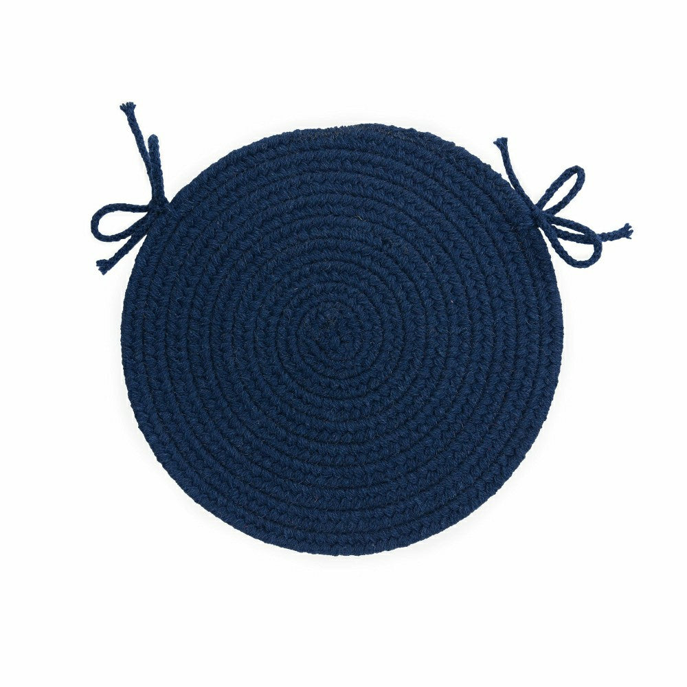 Plow & Hearth Blue Ridge Wool Braided Chair Pads Set of 4