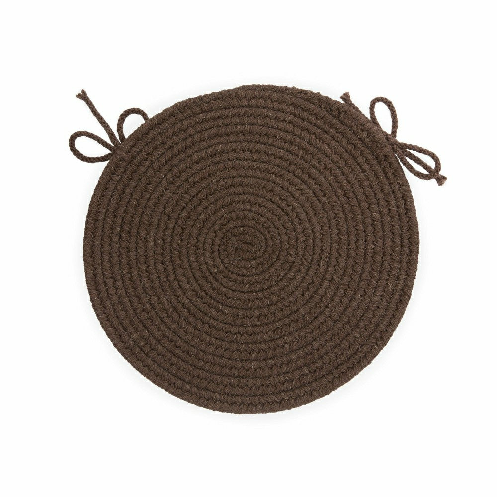 Plow & Hearth Blue Ridge Wool Braided Chair Pads Set of 4