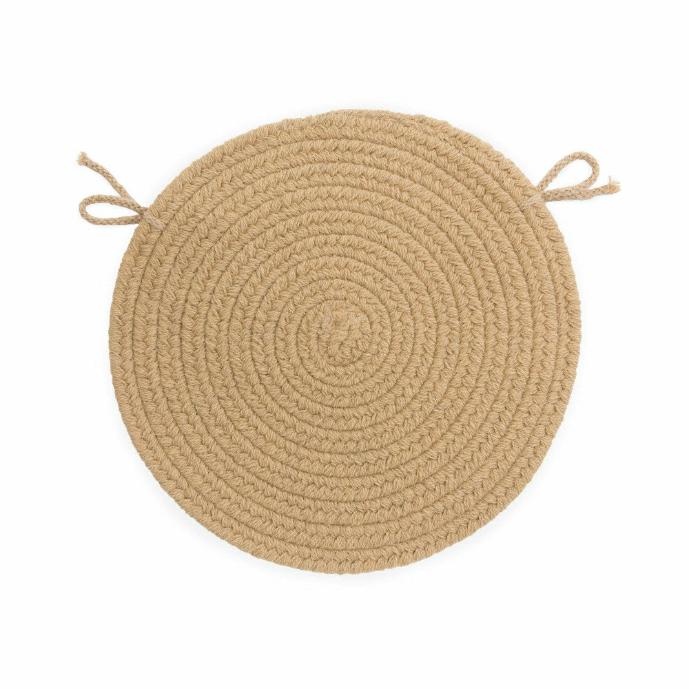 Plow & Hearth Blue Ridge Wool Braided Chair Pads Set of 4