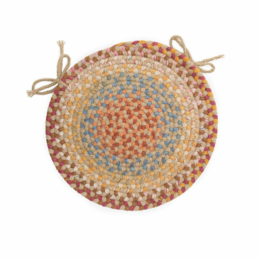 Plow & Hearth Blue Ridge Wool Braided Chair Pads Set of 4