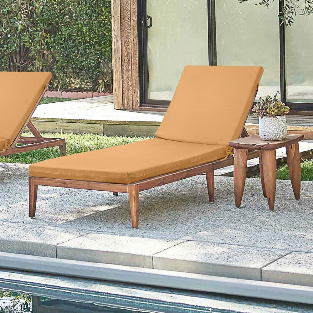 Plow & Hearth Outdoor Polypropylene Lounger Cushion 22"x73", Mustard