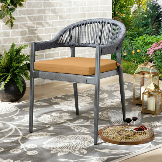Plow & Hearth Outdoor Polypropylene Arm Chair Cushion 18"x19", Mustard