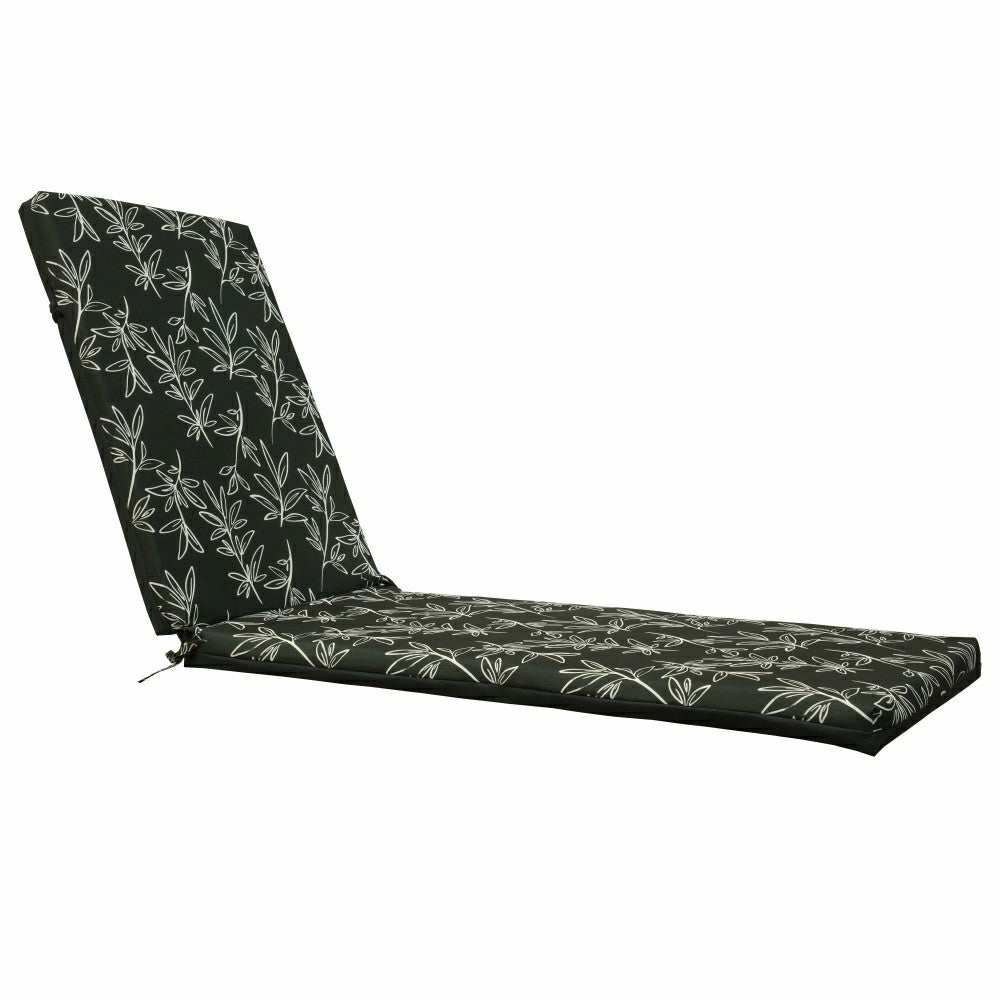 Plow & Hearth Outdoor Polyester Lounger Cushion 22"x73", White Floral