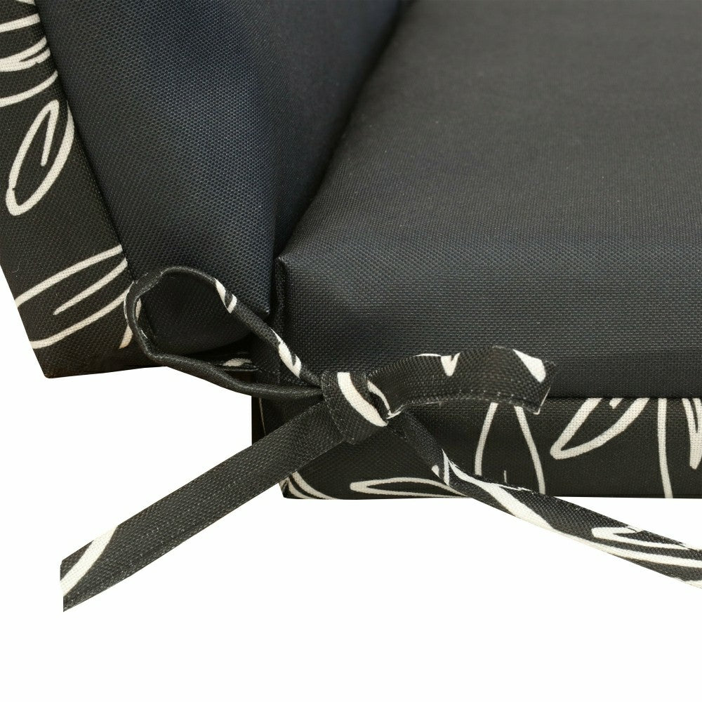 Plow & Hearth Outdoor Polyester Lounger Cushion 22"x73", White Floral