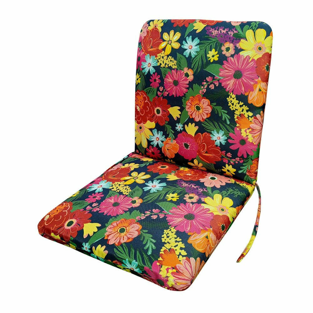 Plow & Hearth Classic Hinged Chair Cushion with Ties