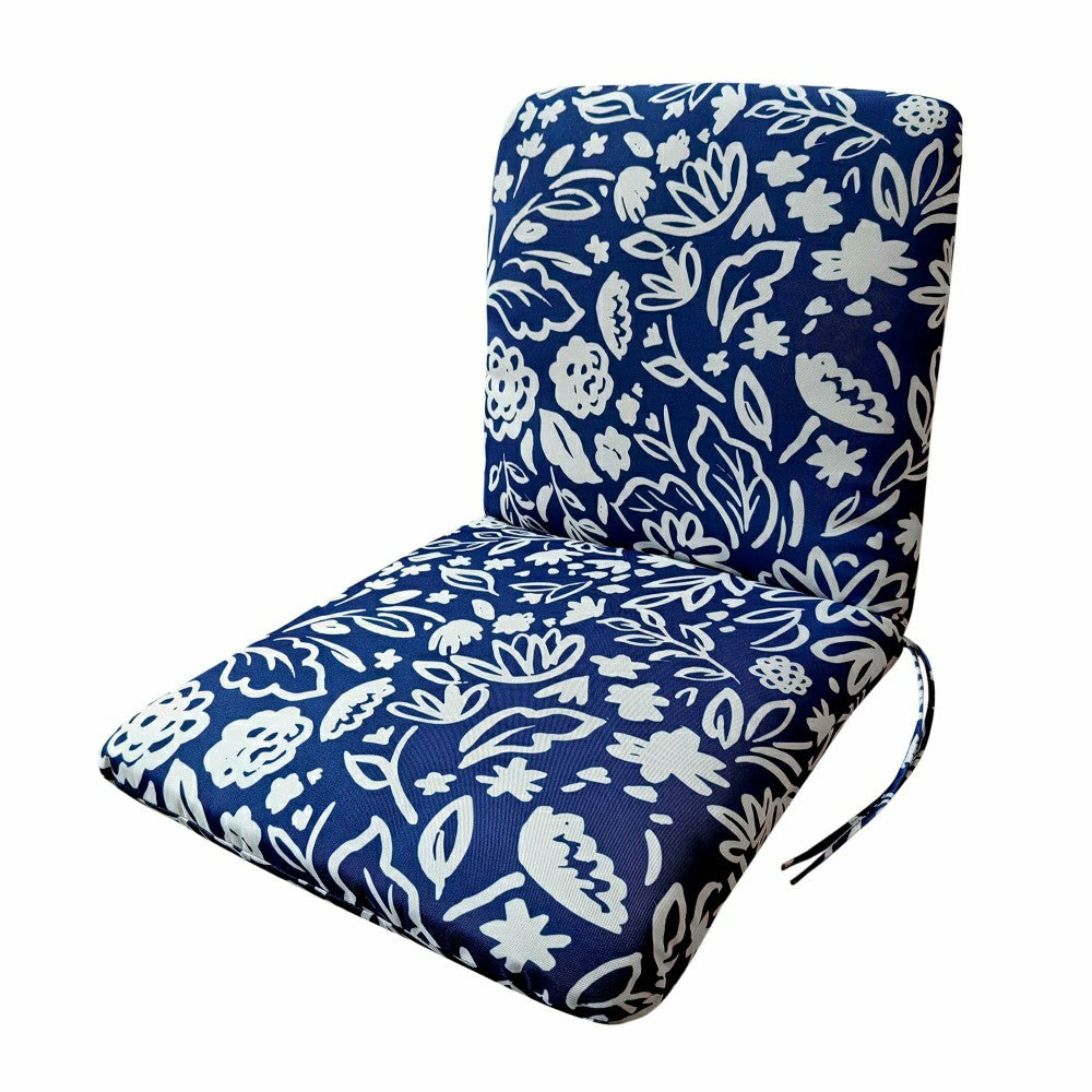 Plow & Hearth Classic Hinged Chair Cushion with Ties