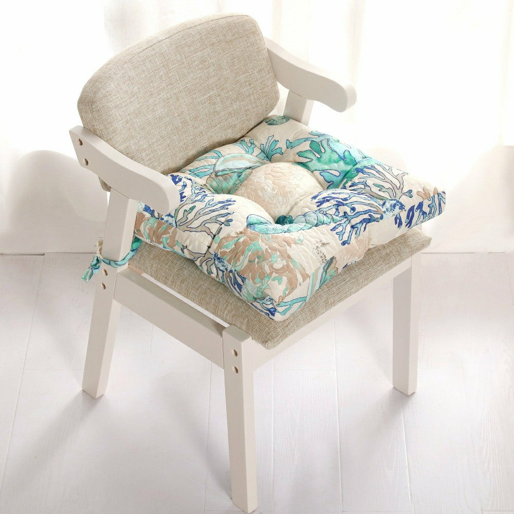 Plow & Hearth Atlantis Jade Chair Pads Set of 4
