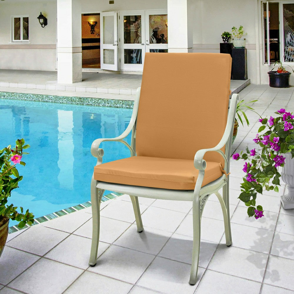Plow & Hearth Outdoor Polypropylene High Back Cushion 20"x45", Mustard