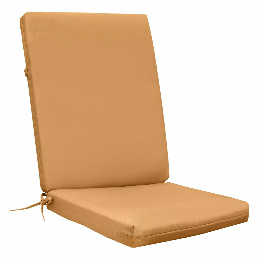 Plow & Hearth Outdoor Polypropylene High Back Cushion 20"x45", Mustard