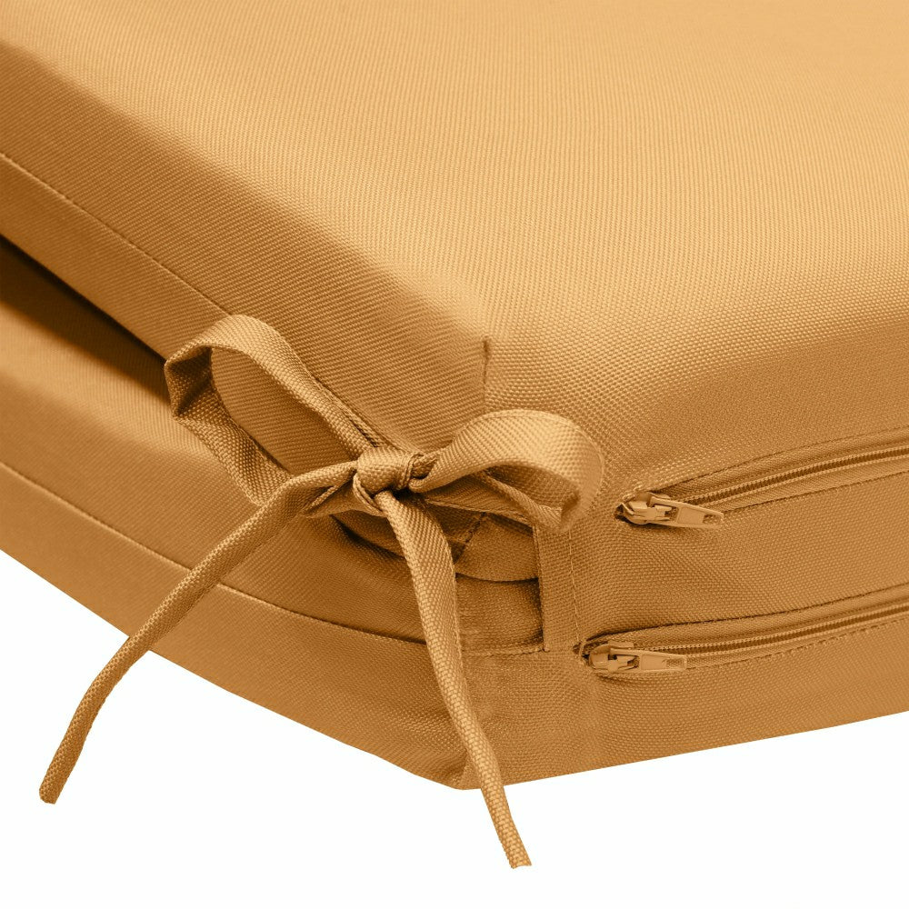 Plow & Hearth Outdoor Polypropylene High Back Cushion 20"x45", Mustard