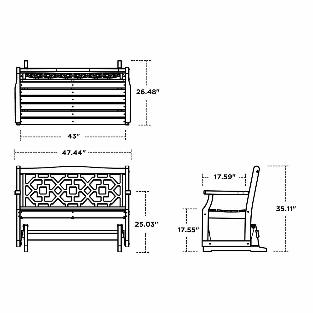 Plow & Hearth POLYWOOD® Chinoiserie Glider