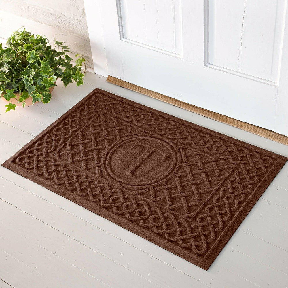 Plow & Hearth WaterHog® Cable Weave Doormat with Single Initial, 2' x 3'