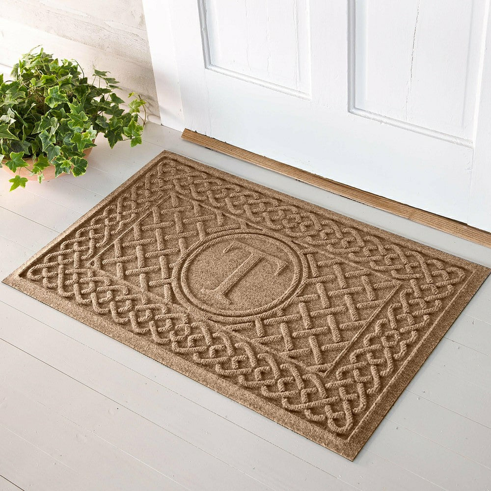Plow & Hearth WaterHog® Cable Weave Doormat with Single Initial, 2' x 3'